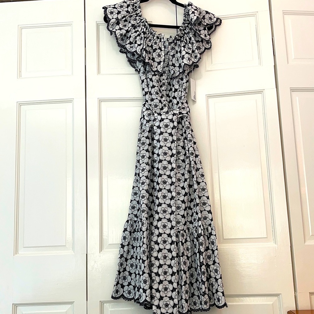 Lisa Marie Fernandez Mira White Black Poppy Dress
